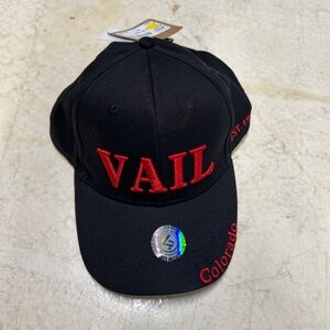 Vail Black and Red Embroidered Cap